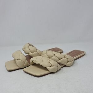 Vicenza Elegant Braided Tan Women's Slide Sandals Size 40